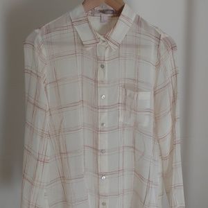 Forever 21 Sheer Plaid Blouse [M]